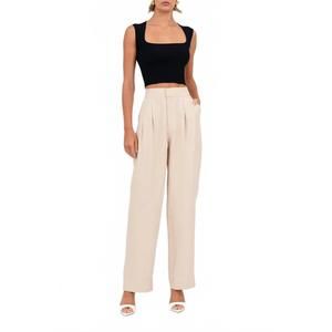 NEW NONCHALANT LABEL high-waisted fallon trouser pant in oat